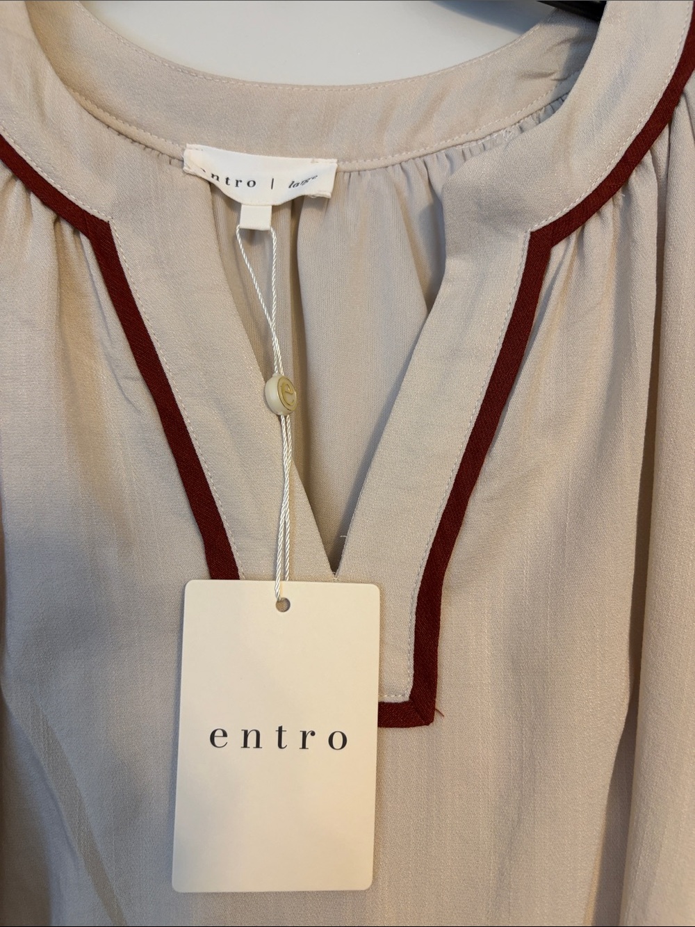 entro Cream Maxi Dress with Red Floral Embroidery - Picture 2 of 5